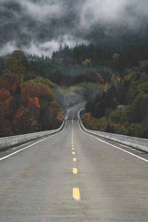 . Trees And Clouds, On The Road Again, Open Road, On The Road, In The Middle, The Road, The Middle, Beautiful Places, Road Trip