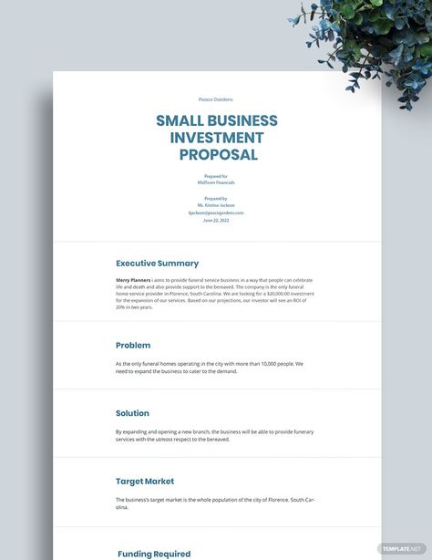 Small Business Proposal Template Business Investment Proposal, Business Proposal Template Free Download, Free Business Proposal Template, Business Proposal Sample, Business Strategy Management, Small Scale Business, Job Applications, Business Continuity Planning, Proposal Sample