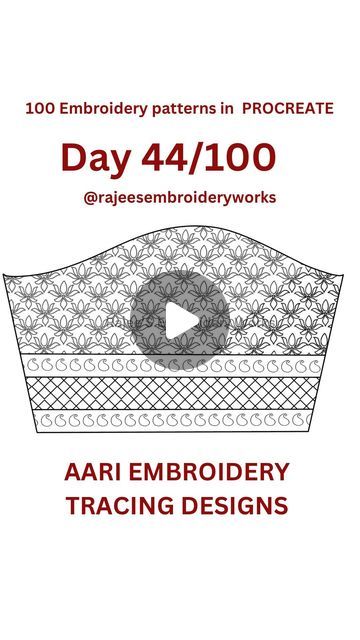 Rajeshwari Lakshmi Narayanan on Instagram: "Embroidery patterns creation 
Device: iPad
App : @procreate

Learn to create your own sketches for Aari embroidery using Procreate  with My Pre Recorded course ..!!

Course link in Bio ..!! 

Follow @rajeesembroideryworks

#procreate #procreateartists #patterns
#patternlove #reelitfeelit #reelsindia #aariwork #aariembroidery #embroideryartists #embroiderypatterns #embroiderybook #booksforsale #procreateillustration #digitalillustration #printsandpatterns" Procreate Course, Different Types Of Necklines, Aari Embroidery Design, Embroidery Tracing, Types Of Necklines, Digital Sketching, Using Procreate, Aari Designs, Aari Embroidery