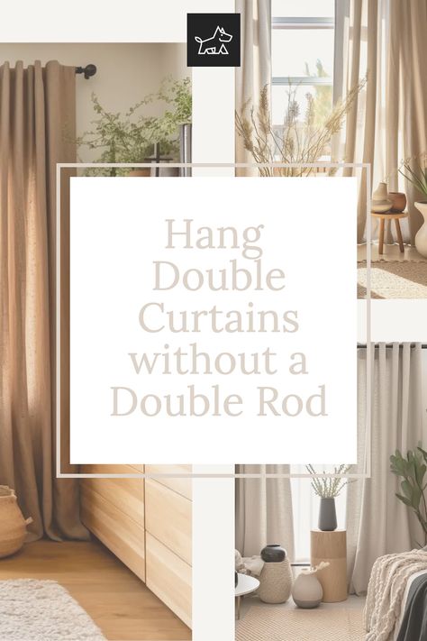 Explore how to layer curtains with hook and loop tape. This pin covers attaching one set of curtains directly to another using hook and loop tape, an innovative approach to achieve a double curtain look with minimal effort and no additional rods. Layering Curtains Bedroom, Curtain Ring Clips, Layer Curtains, Traditional Curtain Rods, Double Curtain Rods, Sheet Curtains, Hang Curtains, Curtain Ring, Double Window