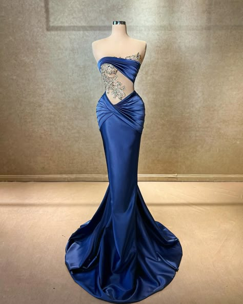 Royal Blue tones with a touch of handmade silver designs💙✨ Goddess Exclusive, Royal Blue Gown, Beauty Pageant Dresses, Latest Bridal Dresses, Satin Evening Dresses, Unique Prom Dresses, Prom Dress Inspiration, Cute Prom Dresses, Blue Gown