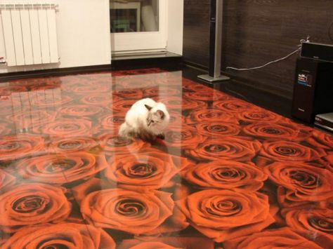 #Unusual #InteriorDesign, #Photography: Photorealistic 3D Illusion Flooring. Epoxy Floor Basement, 3d Floor Art, Self Leveling Floor, Epoxy 3d, 3d Floor Painting, Epoxy Floor Designs, Epoxy Floor 3d, 3d Flooring, 3d Epoxy