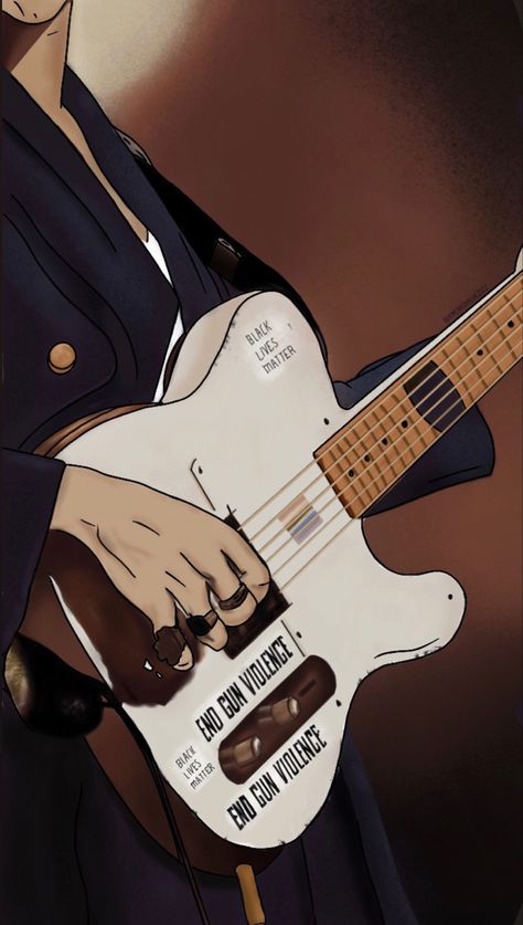 Harrystyles Wallpapers, Background Illustration, Guitar, Let Me, Wallpapers, Anime, White