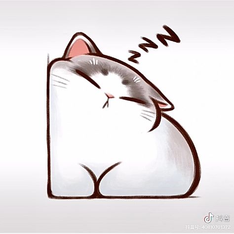 Chubby Cat Drawing, Fat Cat Drawing, Fat Cat Cartoon, Chubby Cat, Cute Cat Drawing, Cat Reference, Fat Cat, Fat Cats, Cat Stickers