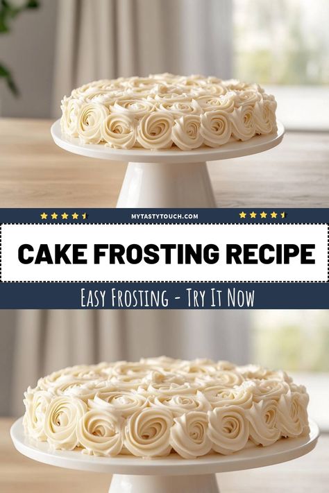 Discover my easy and delightful cake frosting recipe! This beautiful rose swirl frosting is perfect for any cake, making it not only delicious but visually stunning. Get ready to impress your friends and family with this simple yet effective technique. Try it now and elevate your baking game! Icing For Cakes, Swirl Frosting, Types Of Frosting, Best Buttercream Frosting, Italian Buttercream, Best Buttercream, Stabilized Whipped Cream, Cake Frosting Recipe, Rosette Cake