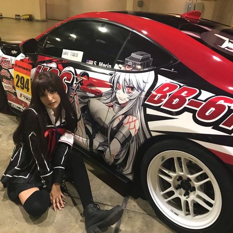 Vampires sure love the color red!   This cosplayer was compelled to take a picture with this amazing otaku car at Animanga2019!   Photo by: (Instagram) @ xxra.ch Source: https://instagram.com/p/B0wwZR9A9Sy/  #itasha #otaku #cars #anime #itashaalliance #geek #nerd #vampireknight #yukikuran Jdm Girls, Images Hello Kitty, Pimped Out Cars, Image Swag, Street Racing Cars, Vampire Knight, Street Racing, Japan Cars, Pretty Cars