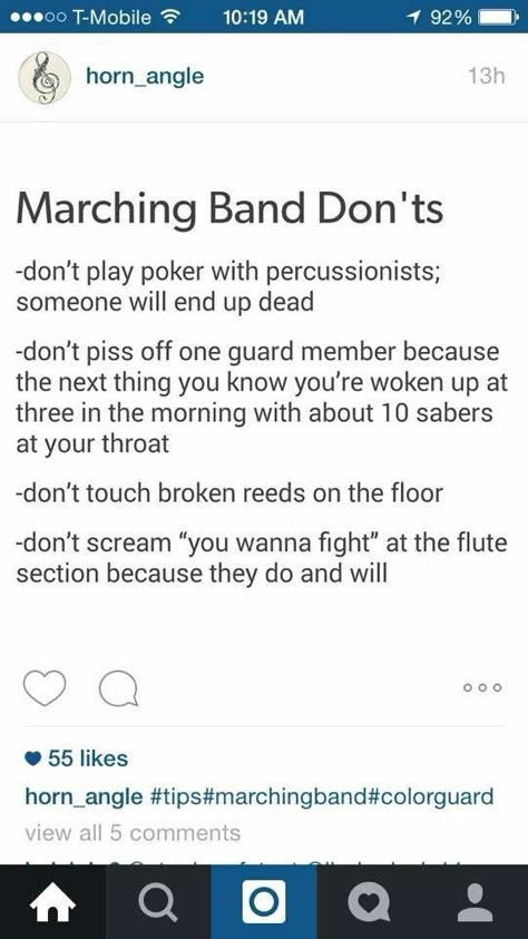 Ya know dont fuck with da band Color Guard Humor, Funny Band Jokes, Color Guard Memes, Marching Band Jokes, Band Problems, Musical Jokes, Marching Band Memes, Marching Band Humor, Funny Band