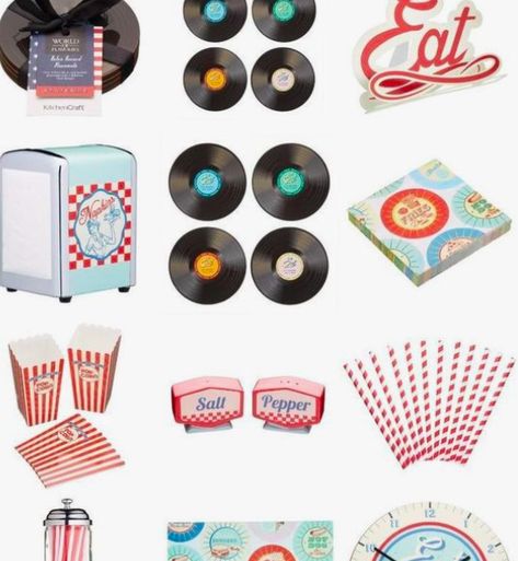 Diner Party Ideas, 50s Diner Party, Ideas For Kitchen Decor, Retro American Diner, 1950s Diner, Diner Party, 50s Diner, Diner Decor, Fluff Recipe