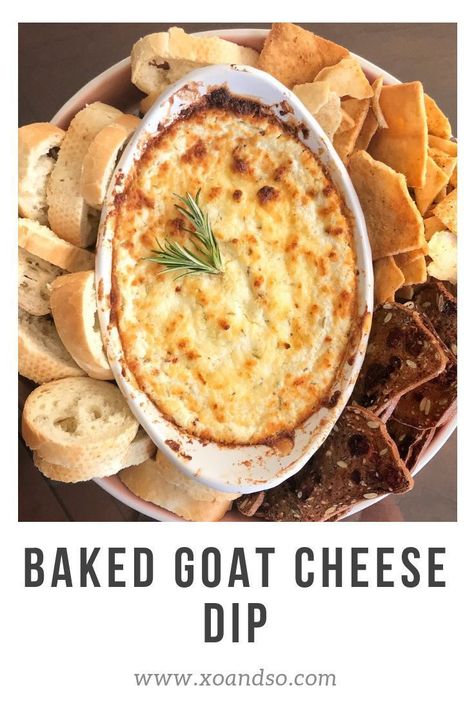 Baked Goat Cheese Dip, Dips Party, Goat Cheese Recipes Appetizers, Cheese Recipes Appetizers, Goat Cheese Dip, Goat Cheese Appetizer, Baked Goat Cheese, Graduation Party Foods, Goat Cheese Recipes