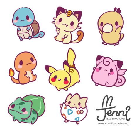 ❤ JENNI . illustrations ❤ — Chibi Pokemon Always the first 150 pokemon are the... First 150 Pokemon, Chibi Pokemon, 150 Pokemon, Pokemon Stickers, Cute Pokemon Wallpaper, Cute Kawaii Drawings, Pokemon Drawings, Dessin Adorable, Pokemon Pictures