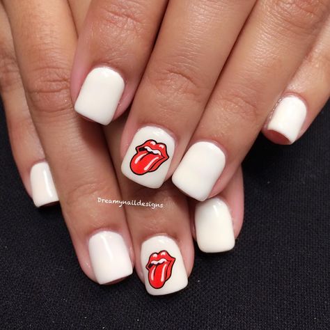 Rolling Stones Nails Designs, Rolling Stones Nails, Stones Nails, Japanese Nail Art, Nails Designs, Nails Nailart, Swag Nails, Rolling Stones, Fashion Nails