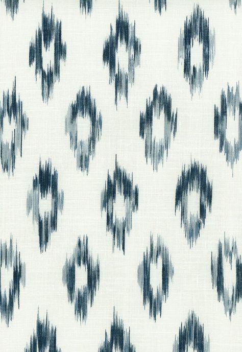 Schumacher Fabric, Round Canvas, Indigo Fabric, Fabric Inspiration, Ikat Print, Ikat Pattern, Print Inspiration, Pattern Play, Ikat Fabric