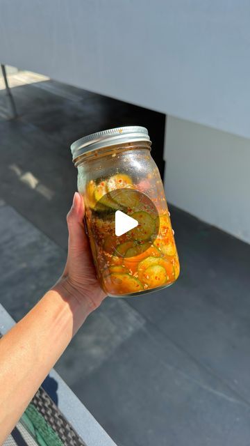 Claire Sorlie on Instagram: "CLAYTON’S CUCUMBER RECIPE 🥒👇🏻

😋I bet @logansfewd cucumbers taste better but Clayton’s recipe is prettttyyy tasty 

🍽️We usually make these to have as a side dish with a stir fry, lettuce wraps, sticky Asian-inspired meatballs 

😉Or on their own (obvi)! 

✨Ingredients:
- 1 English cucumber
- 1 cup rice wine vinegar 
- 1 TBSP fish sauce 
- 1/4 cup tamari 
- 1 TBSP sesame oil 
- juice of 1/2 lemon 
- 1 TBSP coconut sugar 
- 2-3 TBSP sesame seeds 
- 1 tsp ginger powder 
- 2 TBSP organic gochugaru
- 1 TBSP minced garlic 

1. Very carefully (!) thinly slice your entire cucumber into a jar with a mandolin
2. Add the rest of the ingredients 
3. Put the lid on the jar & shake until all ingredients are evenly distributed 
4. Let marinate for at least 30 min or enj Cucumber Salad In A Jar, Stir Fry Lettuce, Instagram Asian, Asian Cucumber Salad, Ginger Powder, Veggie Delight, Salad In A Jar, Best Salad Recipes, Cucumber Recipes