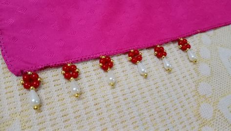 Kongulu Designs, Saree Kongulu, Magam Work Designs, Tassels Design, Tassels Designs, Magam Work, Dupatta Border, Beads Tassels, Kuchu Designs