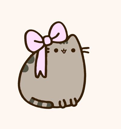 Gray Cat, Pusheen, A Cartoon, Cartoon Cat, A Cat, Pink, White