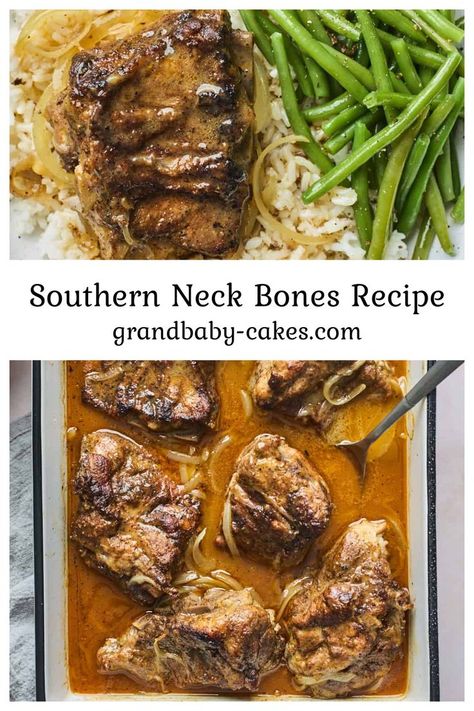 Beef Neck Bones Recipe Slow Cooker, Baked Neck Bones Recipe, Neckbones Recipe, Neckbone Recipe, Beef Neck Bones Recipe, Pork Neck Recipe, Neck Bones Recipe, Pork Neck Bones Recipe, Offal Recipes