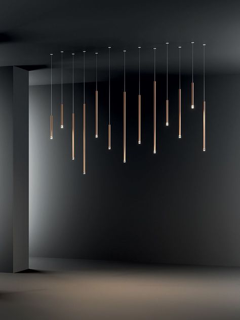 A-Tube Nano, design by Studio Italia Design, Suspension Cluster | Lodes Tube Light Design, Cluster Lighting, Tube Pendant Light, Ceiling Lamp Design, Modern Hanging Lights, Italia Design, Ceiling Light Design, Led Tubes, Suspension Design