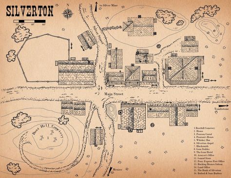 Town Layout, West Map, Old House Design, Old Western Towns, Town Games, Old West Town, Village Map, Old Western, West Town