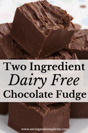 Have you given up dairy? Do you miss chocolate? Try this amazing dairy free chocolate fudge recipe. You only need two ingredients and a few minutes. Lactose Free Recipes, Dairy Free Fudge, Chocolate Fudge Recipe, Dairy Free Cooking, Dairy Free Baking, Dairy Free Treats, Patisserie Sans Gluten, Dairy Free Snacks, Fudge Recipes Chocolate