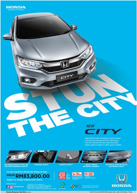 Honda City minor model change on Behance Car Advertising Design, Launch Campaign, Flyer Design Layout, Ad Car, 광고 디자인, Social Media Advertising Design, Creative Advertising Design, Publicidad Creativa, Graphic Design Ads