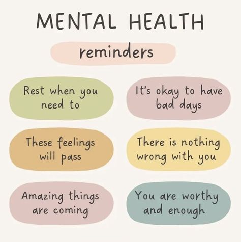 Health Reminders, Mental Health Advocacy, Mental Health Facts, Health Affirmations, Mental Health Counseling, Mental Health Awareness Month, Positive Mental Health, Self Care Bullet Journal, Mental Health Day