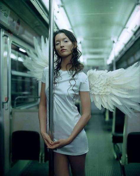 Audrey Marnay, Jean Paul Goude, Fragrance Campaign, David Sims, Paolo Roversi, Subway Train, Ange Demon, Peter Lindbergh, Angels Among Us