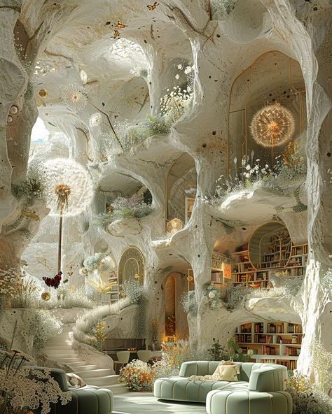 Catch your dreams on the seeds of luxury at the Dandelion boutique 💭🌟 . . . . . #homedecor #architecture #flower #interior #midjourneyarchitecture #midjourneyinterior #midjourney #midjourneyart #butterfly #surreal #conceptart #dreams #interiordesign #dandelion Surreal Interior, Surreal Flowers, Dream Bedroom Inspiration, Gorgeous Houses, Fantasy Photography, Witch House, Book Decor, Art Tips, Fantasy Inspiration