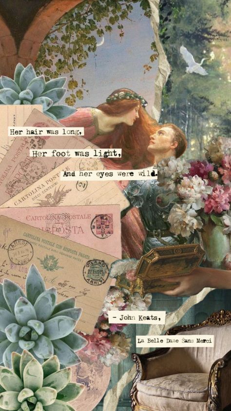 Keats Poetry, Letters Aesthetic, John Keats, Love And Co, Wallpaper Vintage, Nature Wallpaper, Vintage Flowers, Her Hair, Poetry