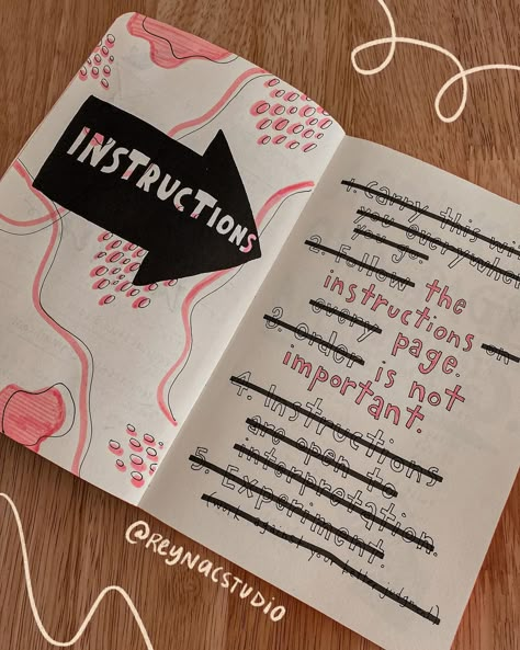 Wreck This Journal In Color Ideas, Wreck This Journal Instruction Page, Wreak This Journal Pages Inspiration, Create This Book Ideas, Wreck This Journal Ideas Pages Creative, Wreck It Journal Ideas, Wreck This Journal Pages, Wreck This Journal Ideas Pages, Wreck This Journal Ideas