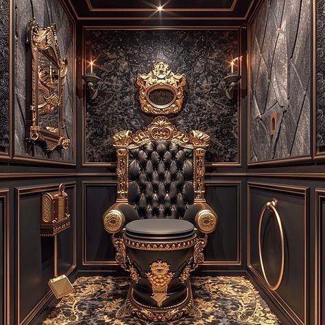 Experience royal comfort with our Throne-Inspired Toilet, a luxurious and elegant addition to your bathroom. Designed to evoke the grandeur of a majestic throne, this toilet features intricate detailing and high-quality materials that exude sophistication. The ergonomic seat ensures optimal comfort, while modern flushing technology guarantees efficiency and water conservation. Perfect for those who seek a blend of opulence and practicality, this throne-inspired toilet transforms an everyday n... Gold Toilet Seat, Multiverse Images, Fancy Toilets, Toilets Modern, Throne Toilet, Toilet Seat Design, Luxurious Toilet, Luxury Toilet, Pantry Laundry