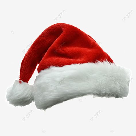 Christmas Hat Painting, Santa Hat Aesthetic, Christmas Icons Png, Christmas Hat Png, Soft Long Hair, Clubbing Shoes, Santa Hat Png, Christmas Dear, Red Christmas Background