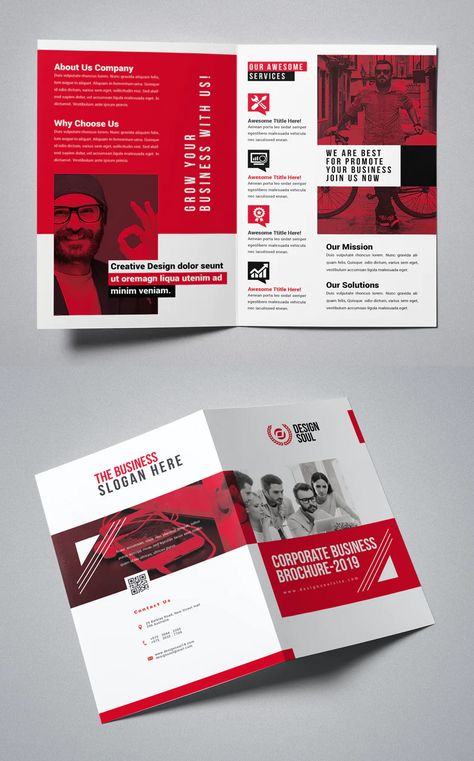 Business Bifold Brochure Template PSD - Easy Customizable and Editable Presentation Folder Design Templates, Booklet Design Layout, Presentation Folder Design, Event Brochure, Packaging Illustration, Brochure Design Creative, Brochure Design Layout, Business Slogans, Trifold Brochure Design