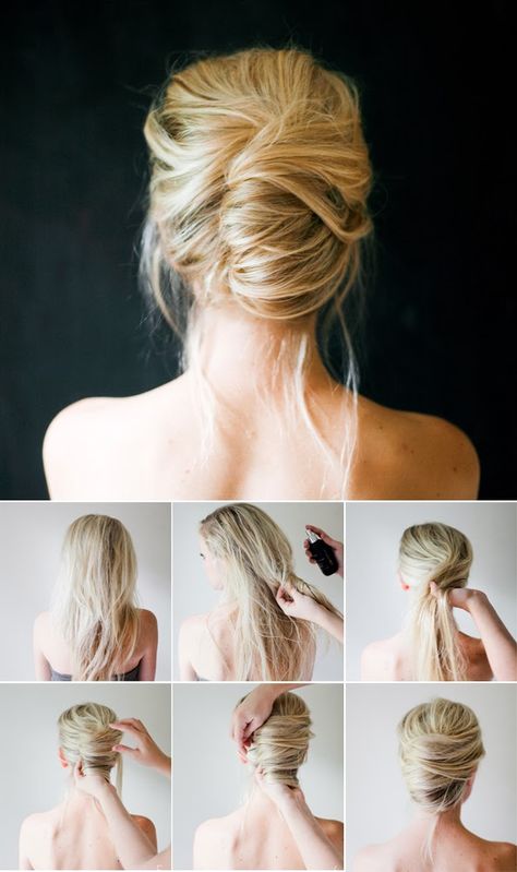 Get Messy: 5 Buns To Try Right Away Sanggul Modern, French Twist Updo, 5 Minute Hairstyles, Diy Wedding Hair, Peinados Recogidos, Step By Step Hairstyles, Updo Hairstyle, Penteado Cabelo Curto, Different Hairstyles