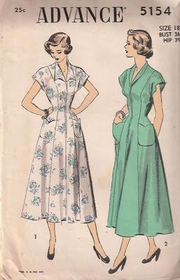 Gertie's New Blog for Better Sewing: The House Dress: a Humble History House Dress Pattern, Housewife Dress, Vintage Clothes Patterns, Patron Vintage, 40 Fashion, Look Retro, Vintage Dress Patterns, Illustration Fashion, Sewing Blogs