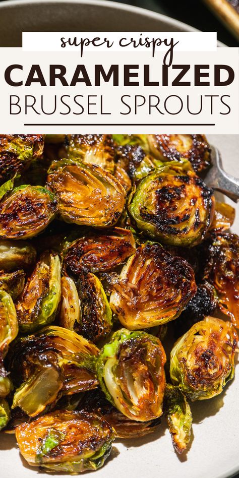 Sweet and savory, these caramelized brussels sprouts are a tantalizing side dish that couldn’t be easier to prepare. Made with simple ingredients, they’re baked until tender and crisp and come together in no time. Serve them with all your favorite main courses for a flavorful meal all your guests will adore! Caramelized Brussel Sprouts, Brussels Sprouts With Bacon, Autumn Side Dishes, Bacon Brussel Sprouts, Sprouts With Bacon, Sprout Recipes, Brussels Sprouts Recipe, Roasted Brussel Sprouts, Mom Bloggers