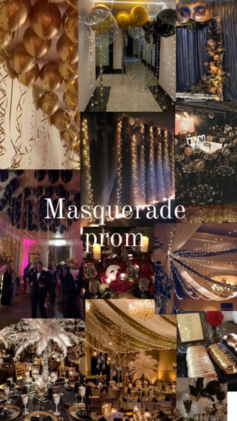 School Masquerade Ball, Prom Ideas Activities, Masquerade School Dance Decorations, Mascarade School Dance, School Formal Decorations Ideas, Masquarede Ball Prom, Cotillion Themes, Prom Ideas Theme Masquerade, Prom Night Theme Party