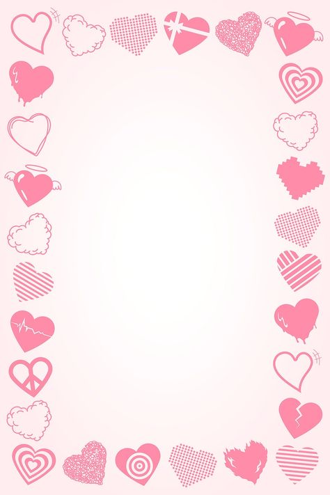 Valentines day frame psd, cute heart border design | free image by rawpixel.com / ton Valentine Frame Backgrounds, Pink Border Design, Heart Border Design, Valentine Border, Valentines Border, Valentines Day Frame, Param Singh, Valentines Day Border, Crown Tattoo Design