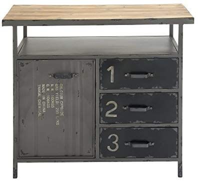 Amazon.com: Deco 79 Industrial Repurposed Metal Utility Cabinet with Storage & Wood Tabletop, Industrial Furniture Storage Cabinet, Wood & Metal Cabinet | 36” x 32”: Home & Kitchen Utility Cabinet, Industrial Storage Cabinets, Industrial Cabinet, Utility Cabinets, Large Storage Cabinets, Paint Storage, Industrial Storage, Metal Cabinet, Wood Table Top