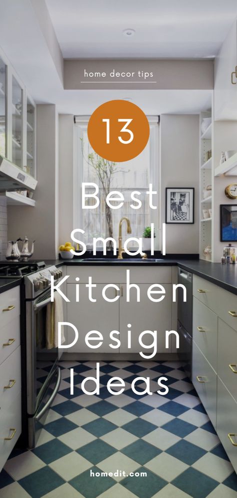 Searching for small kitchen design ideas for your kitchen, cottage, or tiny home? We’re sharing 13 small kitchen ideas and layouts that maximize space and organization without sacrificing style. Click through to discover modern and simple designs that help you get the most out of your small space! Kitchen Islands In Small Kitchens, Small Kitchen Cabinets Ideas Layout Open Shelves, Small Kitchen Ideas Galley Layout, Galley Kitchen Remodel Ideas Layout, Small Awkward Kitchen Layout, Galley Kitchens Small, Small Functional Kitchen Layout, Alley Kitchen Remodel Layout, Galley Kitchen Remodel With Island