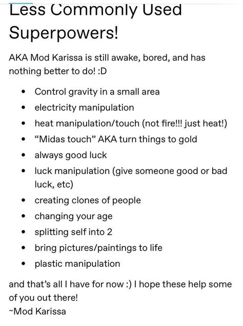 How To Expand Your Knowledge, Oc Superpower Ideas, Superpower Writing Prompts, Interesting Superpowers, Superpower Prompts, Uncommon Superpowers, Character Superpowers, Powers For Ocs, Super Power Aesthetic