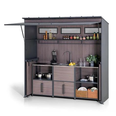 Outdoor Kitchens - Bed Bath & Beyond Outdoor Grill Kitchen, Kitchen Cabinets Shelves, Deck Grill, Cooking Station, Shelf Diy, Outdoor Kitchen Cabinets, Grill Gazebo, Grill Station, Kitchen Grill