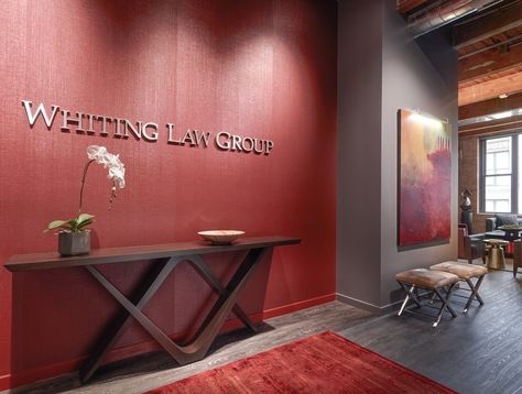 Law Office Lobby, Law Firms Office Design, Law Office Wall Decor, Law Firm Office Design Interiors, Law Firm Lobby, Small Lawyer Office Design, Law Firm Aesthetic, Law Firm Interior, Law Firm Office Design