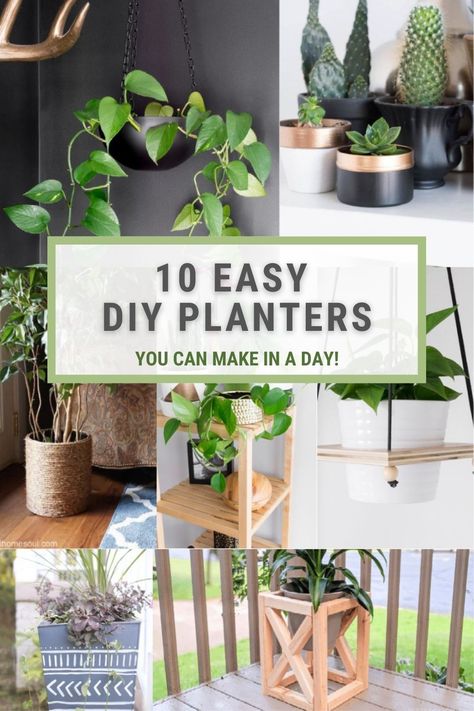 Large Diy Planters, Diy Wood Planter Box, Upcycled Planter, Diy Hanging Planter, Indoor Pots, Planter Project, Diy Concrete Planters, Plant Pot Diy, Terracotta Flower Pots