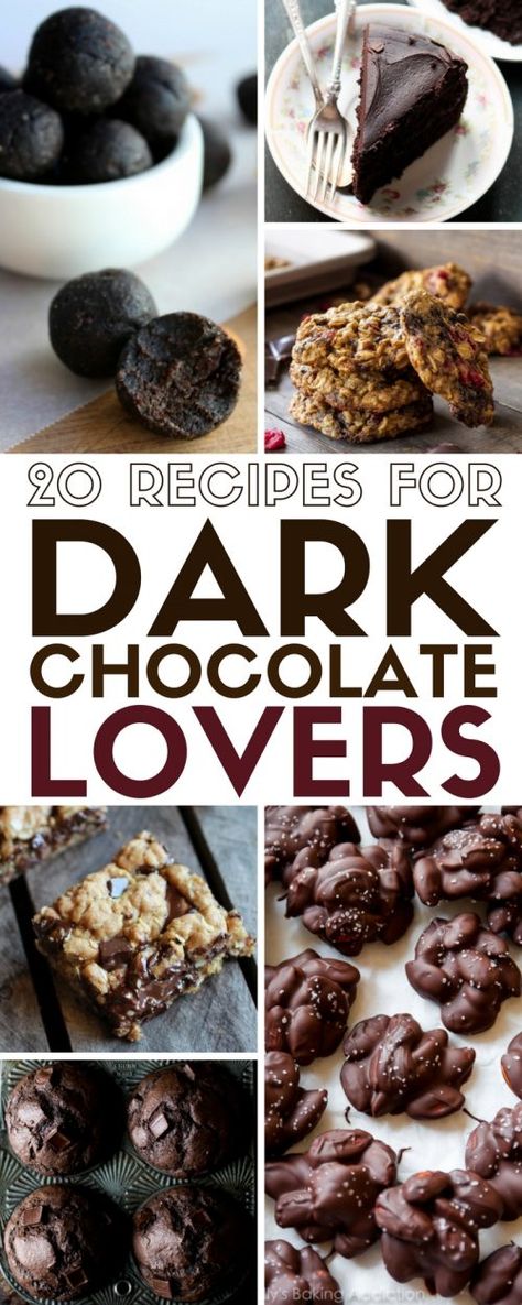 Desserts Pie, Recipes For Cakes, Dark Chocolate Desserts, Joy Cookies, Dark Chocolate Recipes, Healthy Dark Chocolate, Chocolate Deserts, Dark Chocolate Candy, Recipe Tutorial