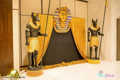 Kara's Party Ideas Egyptian Themed Birthday Party | Kara's Party Ideas Egypt Theme Party Decorations, Egyptian Vbs Decorations, Egyptian Decorations Party, Night At The Museum Decorations, Diy Egyptian Decor, Egyptian Halloween Party, Egyptian Trunk Or Treat, Egyptian Themed Party Decoration, Egyptian Prom Theme