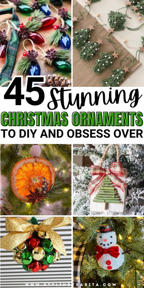 diy christmas ornaments Easy Homemade Decorations Ideas, Christmas Crafts For Family To Make, Diy Holiday Ornaments For Adults, Easy Homemade Christmas Ornaments Diy, Diy Ornaments For Adults, Homemade Ornament Gifts, Handmade Ornaments Diy Gift Ideas, Sew Christmas Tree Ornaments, Christmas Tree Decorations Easy