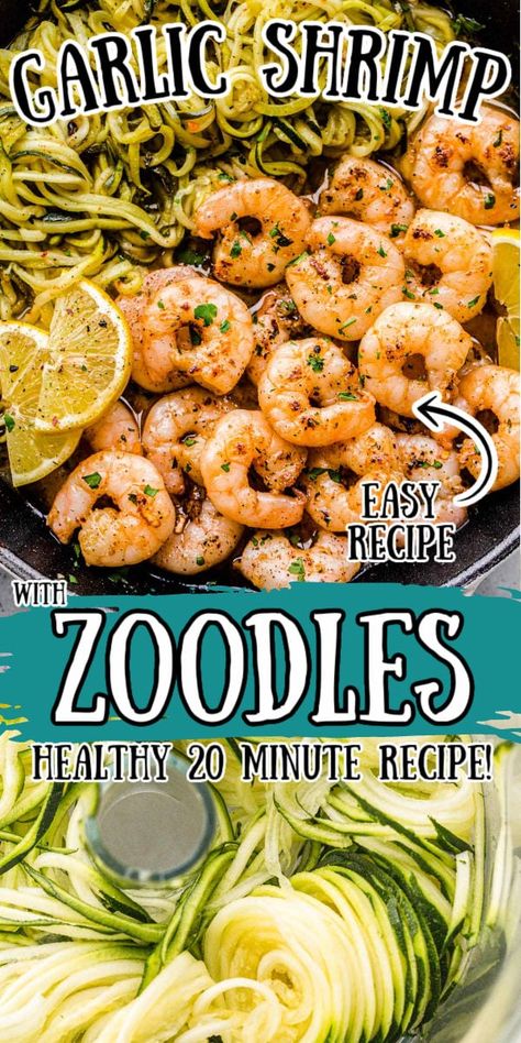 Shrimp With Zucchini Noodles, Shrimp Zucchini Recipes, Buttery Garlic Shrimp, Shrimp Zucchini Pasta, Shrimp With Zucchini, Shrimp Zucchini Noodles, Veggie Noodles Recipes, Keto Pasta Recipe, Shrimp Zucchini