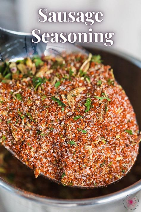 Homemade Sausage Seasoning is the perfect mix for ground beef, ground chicken, ground pork, or even ground turkey. Add flavorful seasoning to any bland meat with this sausage spice mix. Diy Sausage Recipes Seasoning Mixes, Homemade Ground Pork Sausage, How To Season Ground Chicken Like Sausage, Ground Sausage Seasoning, Ground Pork Into Sausage, Making Breakfast Sausage From Ground Pork, Spicy Pork Sausage Recipes Ground, Ground Pork Seasoning, How To Make Ground Pork