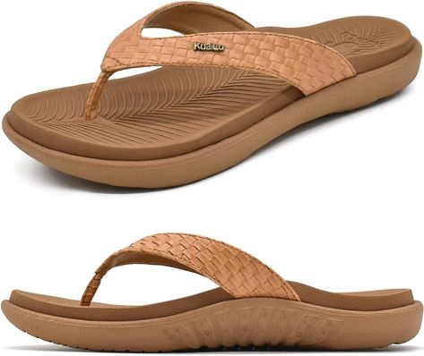 Orthotic Flip Flops, Comfortable Walking Sandals, Comfy Flip Flops, Perfect Posture, Walking Sandals, Beach Flip Flops, Sole Shoes, Brown Sandals, Thong Sandals