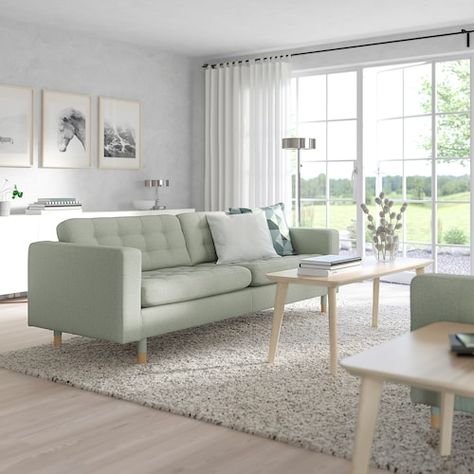 Turns heads whether it's on or off - IKEA Light Green Couch, Morabo Sofa, Study Makeover, Green Couch Living Room, Green Sofa Living Room, Chateaux Interiors, Green Couch, Sofa Seating, Ikea Sofa